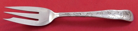 Oyster Fork 3-tine w/ flowers and leaves 5